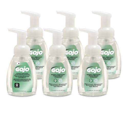 GOJO Jabón Espumoso de Manos Certificado Verde, Sin Fragancia, 7.5 oz, Botella con Dispensador (Paquete de 6) - 5715-06 - imagen 1