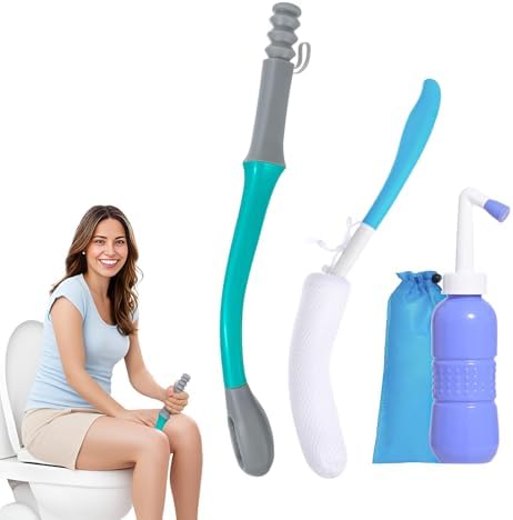 Set de Ayudas para el Baño - Limpiador de Cola con Mango Largo para Personas con Sobrepeso, Ancianos y Discapacitados, Kit de Higiene Personal (4 - imagen 1