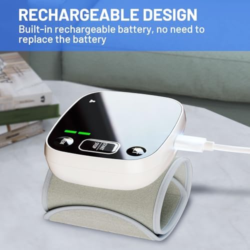 Monitor de Presión Arterial Recargable para Uso en Casa, Automático con Manguito Ajustable, 2 * 120 Lecturas, Memoria para 2 Usuarios y Funda de - imagen 6