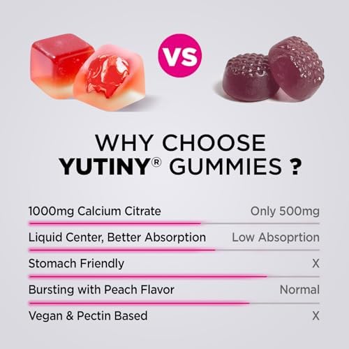 Gomitas Yutiny de Citrato de Calcio, 1000mg con Vitamina D3, K2 y Magnesio, Suplemento Masticable para Huesos y Músculos, 60 Unidades - imagen 8