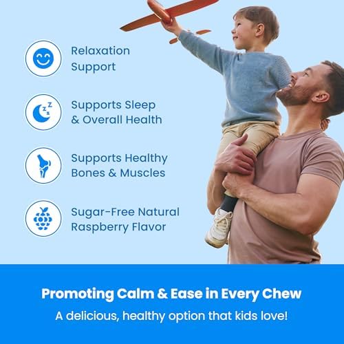 NutraChamps 120 Gomas de Magnesio para Niños - Gomas Calmantes Sin Azúcar - Suministro para 4 Meses - Apoya la Salud Ósea y el Sueño - imagen 4