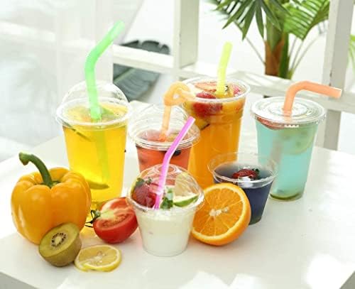 TashiBox Set de 100 Vasos Plásticos de 16oz con Tapa Cúpula Transparentes para Café Helado, Smoothies, Jugos, Refrescos y Cócteles - imagen 4