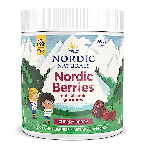Nutriberries Nórdicas de Nordic Naturals, Sabor Cereza - 120 Gomas - Multivitamínico para Niños de 2 Años en Adelante - 30 Porciones, Sin OGM, - imagen 1