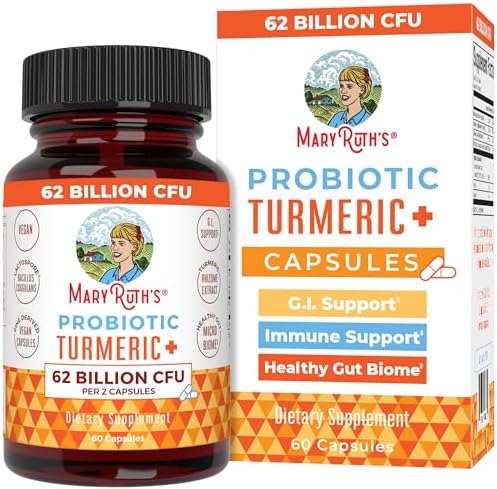 MaryRuth Organics Probióticos de Cúrcuma + Soporte Digestivo Extra | 62 Mil millones CFU | Ingredientes Orgánicos | Cápsulas Veganas de Cúrcuma | 60 - imagen 1