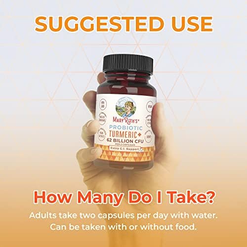 MaryRuth Organics Probióticos de Cúrcuma + Soporte Digestivo Extra | 62 Mil millones CFU | Ingredientes Orgánicos | Cápsulas Veganas de Cúrcuma | 60 - imagen 4