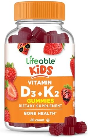 Gomitas de Vitamina D3 K2 para Niños Lifeable | 500iu D3 y 100mcg K2 | Suplementos Deliciosos para Huesos e Inmunidad | 60 Gomitas - imagen 1