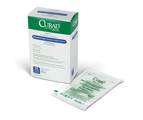 Curad Apósitos Estériles de Emulsión de Aceite No Adherentes, 3x3 pulgadas, para Quemaduras Menores y Abrasiones, 50 Piezas (Paquete de 1) - imagen 2