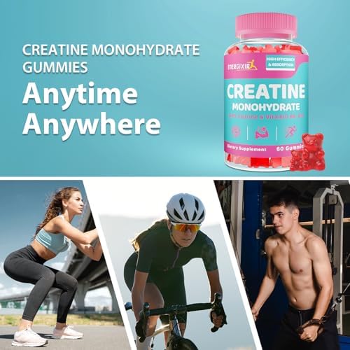 Creatina para Mujeres, Gominolas de Creatina Monohidratada - Sin Hinchazón - Suplemento Masticable Pre y Post Entrenamiento con Taurina y B6 - 60 - imagen 7