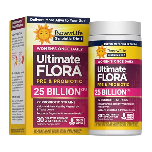Renew Life Ultimate Flora Probióticos para Mujeres con Prebióticos | 25 Mil Millones de CFU | 30 Cápsulas de Liberación Retardada | Sin Lácteos, Soja - imagen 3