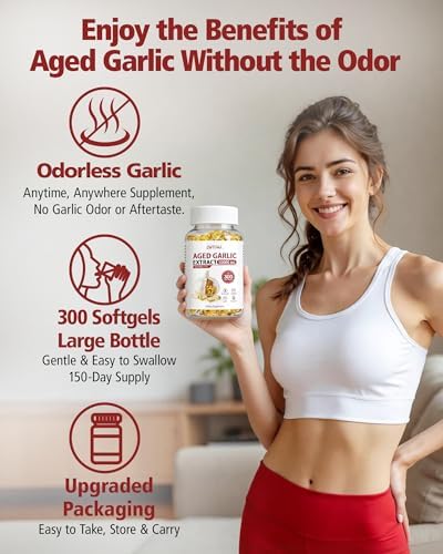 Extracto de Ajo Aged Sin Olor WBSQL 10,000 mg - 300 Cápsulas Blandas, Suplemento Natural para Corazón e Inmunidad, Antioxidante, No GMO, Sin Gluten, - imagen 3