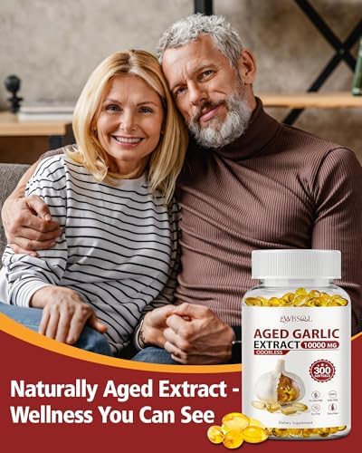 Extracto de Ajo Aged Sin Olor WBSQL 10,000 mg - 300 Cápsulas Blandas, Suplemento Natural para Corazón e Inmunidad, Antioxidante, No GMO, Sin Gluten, - imagen 7
