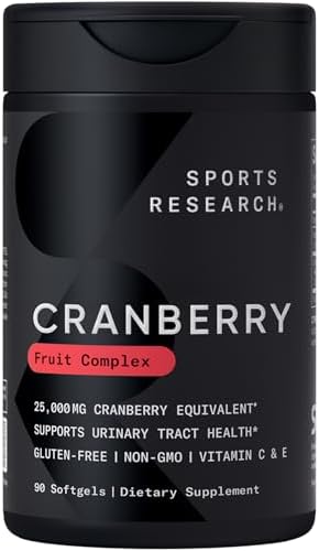 Suplemento de Complejo de Frutas de Arándano Sports Research® - Softgels para el Apoyo de la Salud del Tracto Urinario - Con Pacran® y Vitaminas C y - imagen 1