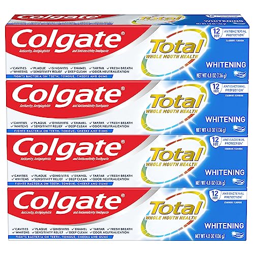 Pasta de Dientes Gel Blanqueadora Colgate Total - 4.8 onzas (Paquete de 4) - imagen 3