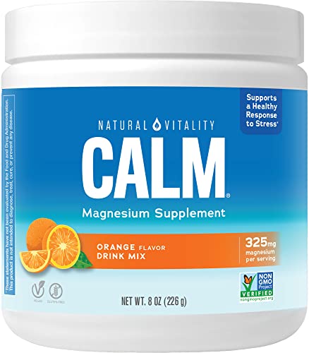 Suplemento de Magnesio Natural Vitality Calm, Mezcla en Polvo Antiestrés, Libre de Gluten, Vegano y No Transgénico, Sabor Naranja, 8 oz - imagen 3