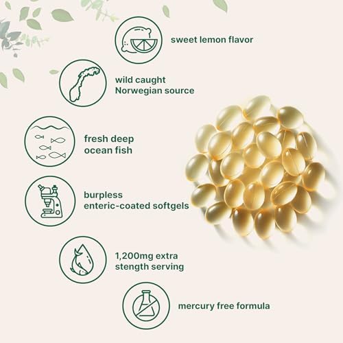 Suplementos de Aceite de Pescado Omega 3 Extra Fuerte Micro Ingredients 1,200mg por Porción, 240 Cápsulas Blandas | Sabor a Limón | Sin Eructos | - imagen 3