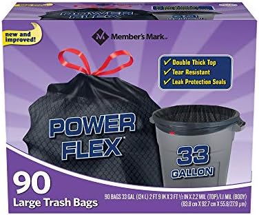 Bolsas de Basura Grandes Power Flex de 33 Galones Member's Mark, Paquete de 90 unidades - imagen 1