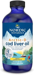 Aceite de Hígado de Bacalao Arctic-D de Nordic Naturals, Limón - 8 oz - 1060 mg Omega-3 Totales + 1000 UI Vitamina D3 - EPA y DHA - Soporte para - imagen 1