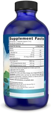 Aceite de Hígado de Bacalao Arctic-D de Nordic Naturals, Limón - 8 oz - 1060 mg Omega-3 Totales + 1000 UI Vitamina D3 - EPA y DHA - Soporte para - imagen 2