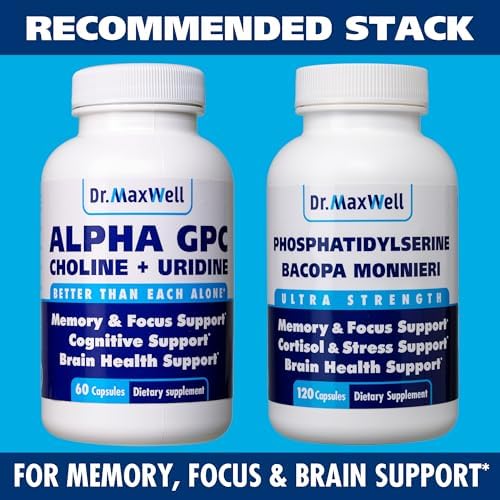 Dr. Maxwell Alpha GPC 600mg + Uridina, potenciador de colina. Mejor que Alpha-GPC o Uridina por separado. Fuente óptima de colina: 2 en 1, sin soya, - imagen 5