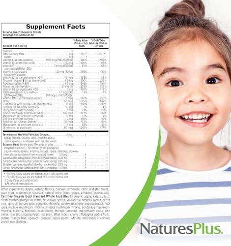 Multivitamínico Infantil NaturesPlus Animal Parade Gold - Sabor Cereza, Naranja y Uva - 120 Tabletas Masticables en Forma de Animales - Vegetariano, - imagen 5