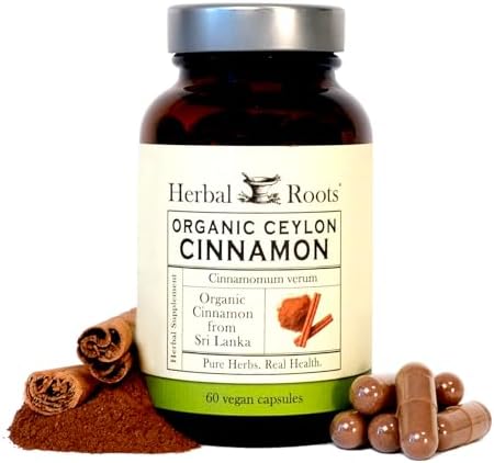 Cápsulas de Canela de Ceilán Orgánica Herbal Roots | Certificadas USDA - No OGM | 60 Cápsulas Veganas Orgánicas - imagen 1