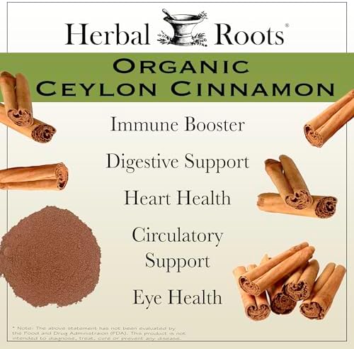 Cápsulas de Canela de Ceilán Orgánica Herbal Roots | Certificadas USDA - No OGM | 60 Cápsulas Veganas Orgánicas - imagen 3