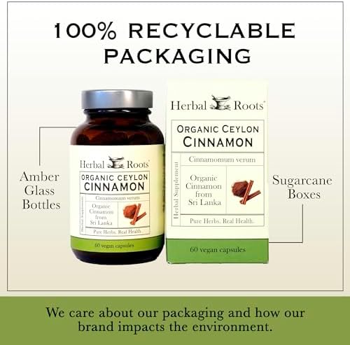 Cápsulas de Canela de Ceilán Orgánica Herbal Roots | Certificadas USDA - No OGM | 60 Cápsulas Veganas Orgánicas - imagen 5