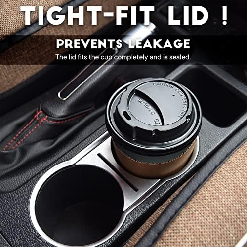 Paquete de 100 Tazas de Café Desechables de 12 oz con Tapas, Mangas y Popotes - 100% Biodegradables y Compostables, Tazas de Papel Ecológicas para - imagen 3