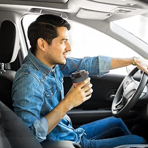 Paquete de 100 Tazas de Café Desechables de 12 oz con Tapas, Mangas y Popotes - 100% Biodegradables y Compostables, Tazas de Papel Ecológicas para - imagen 6