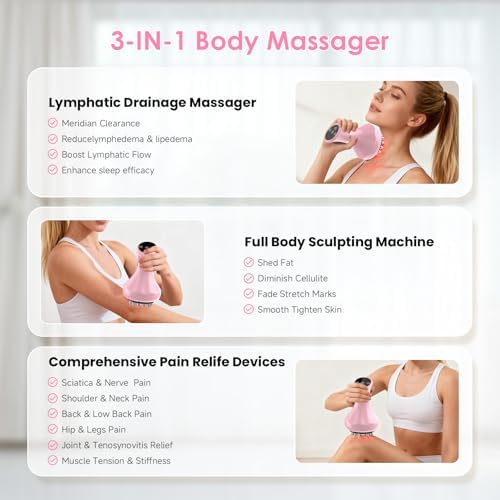 Masajeador de Drenaje Linfático, Herramienta Anticelulitis para Muslos y Abdomen, Reducción de Estrías y Celulitis, Masajeador Manual para Alivio de - imagen 3