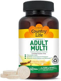 Multivitamínico Adulto Masticable Country Life con Coenzima B, Antioxidantes y Minerales, Sabor Piña-Naranja - 60 Tabletas, Libre de Gluten - imagen 1