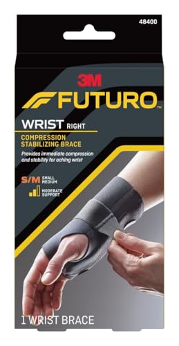 FUTURO Férula de Compresión para Muñeca, Mano Derecha, Tamaño Pequeño/Mediano, Soporte para Muñecas Lesionadas, Diseño Fácil de Usar, Ajuste - imagen 2