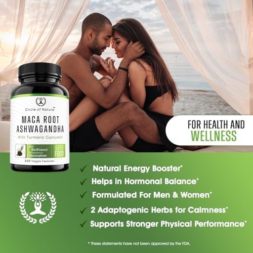 Cápsulas de Maca y Extracto de Ashwagandha para Hombres y Mujeres con Cúrcuma y Bioperina - 120 Cápsulas Hechas en EE. UU. - imagen 2