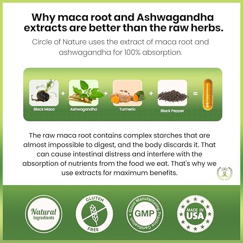 Cápsulas de Maca y Extracto de Ashwagandha para Hombres y Mujeres con Cúrcuma y Bioperina - 120 Cápsulas Hechas en EE. UU. - imagen 5