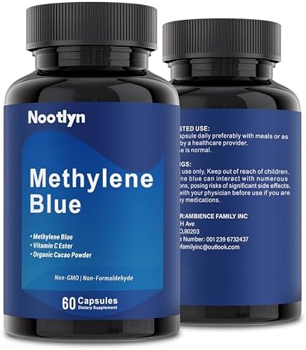 Cápsulas de Nootlyn Methylene Blue - Grado Farmacéutico 15mg, con Éster de Vitamina C, Apoyo Diario para el Bienestar y las Células, 60 Cápsulas - imagen 7