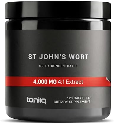 Cápsulas de Hierba de San Juan Toniiq 1,000mg - Extracto 4X Concentrado - 0.3% Hipericina - Alta Pureza y Biodisponibilidad - 120 Cápsulas - imagen 1