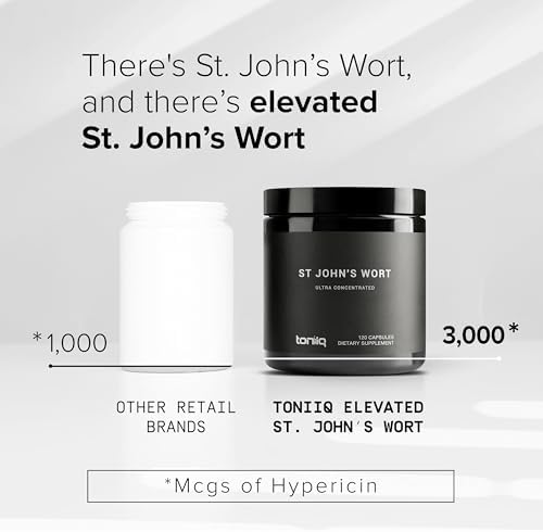 Cápsulas de Hierba de San Juan Toniiq 1,000mg - Extracto 4X Concentrado - 0.3% Hipericina - Alta Pureza y Biodisponibilidad - 120 Cápsulas - imagen 4