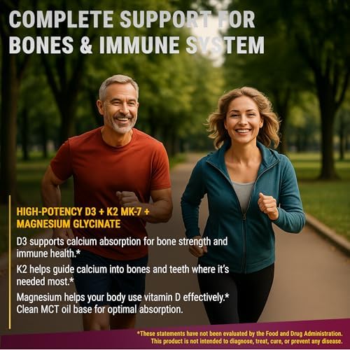 Vitamina D3 Líquida con K2 y Magnesio Glicinato | Gotas de Vitamina D 10,000 IU | Suplemento D3 + K2 para Hombres y Mujeres | Alta Absorción | Libre - imagen 5