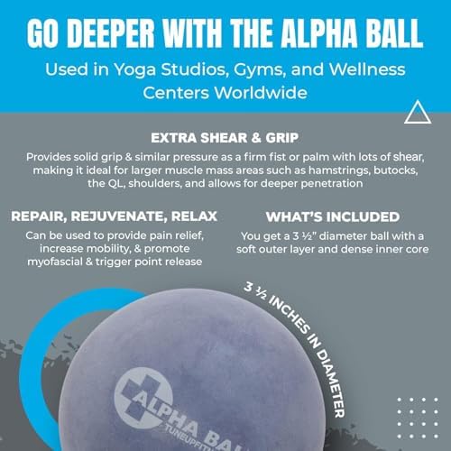 Tune Up Fitness – Alpha Ball | Pelota Grande de Terapia | Pelota de Masaje para Liberación Miofascial y Alivio del Dolor - Espalda, Hombros, - imagen 4