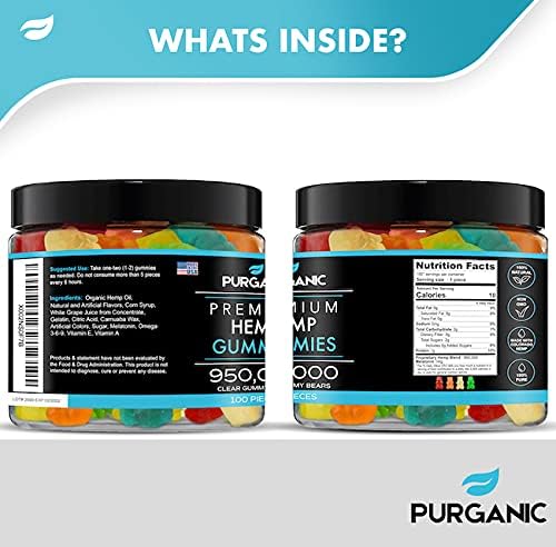 Gomitas de Cáñamo Purganic – Apoyo para el Sueño, Paz y Relajación – Alta Potencia, Sabor Frutal Natural – Hecho en EE. UU. – 100 piezas - imagen 6