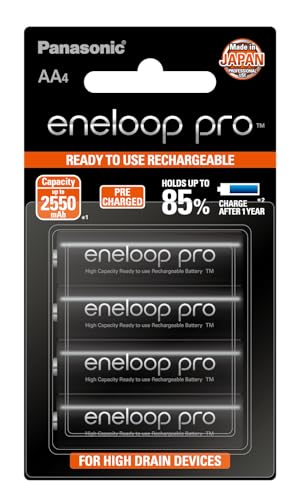 Baterías Recargables Panasonic BK-3HCCA4BA eneloop pro AA de Alta Capacidad, Paquete de 4 Baterías Pre-Cargadas - imagen 2