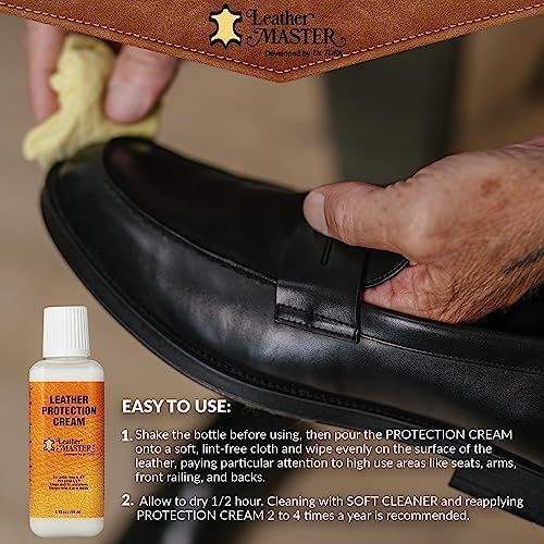 CREMA PROTECTORA DE CUERO LEATHER MASTER 250ML - Limpiador y Acondicionador para Sofás, Ropa, Bolsos, Zapatos y Cuero de Autos, Fórmula a Base de Agua - imagen 5