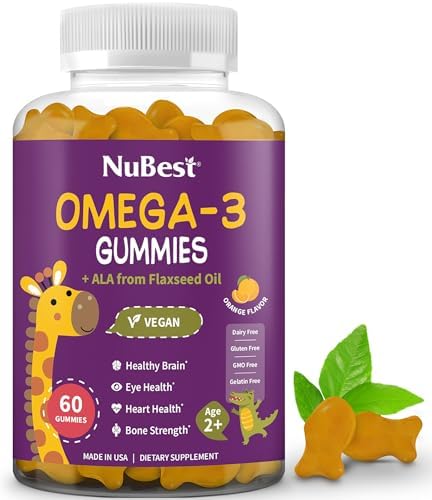 Gomitas NuBest Omega 3 para Niños y Adolescentes con Aceite de Linaza | Apoya el Crecimiento Cerebral, Claridad Mental y Salud Visual | Sin Azúcar - imagen 1