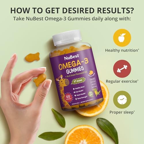 Gomitas NuBest Omega 3 para Niños y Adolescentes con Aceite de Linaza | Apoya el Crecimiento Cerebral, Claridad Mental y Salud Visual | Sin Azúcar - imagen 4