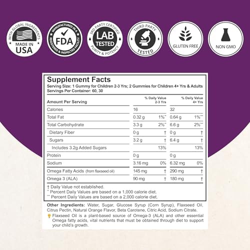 Gomitas NuBest Omega 3 para Niños y Adolescentes con Aceite de Linaza | Apoya el Crecimiento Cerebral, Claridad Mental y Salud Visual | Sin Azúcar - imagen 5