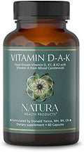 Natura Health Products D-A-K (ADK) – D3 5000 UI, K2 50 mcg, K1 550 mcg y Vitamina A 1000 UI – Soporte Óseo, Cardiaco e Inmunológico – 60 Cápsulas - imagen 1