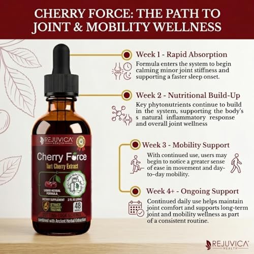 Rejuvica Health Cherry Force Gotas Líquidas de Cereza Montmorency 2 Fl Oz | Soporte para Articulaciones y Ácido Úrico | Ayuda con Inflamación, Sueño - imagen 7