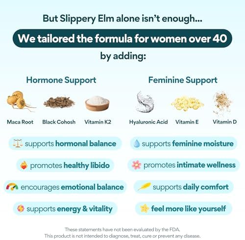 VoomVaya Slippery – Alivio para la Sequedad Vaginal en Mujeres Mayores de 40 Años – Hidratante Vaginal con Olmo Resbaladizo – 60 Cápsulas - imagen 5