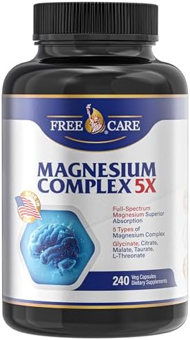 Complejo de Magnesio 820mg - 240 Cápsulas Veganas para Hombres y Mujeres con Glicinato, Citrato, Malato, Taurato y L-Treonato para Sueño, Ánimo y - imagen 1