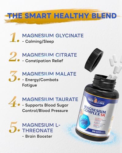 Complejo de Magnesio 820mg - 240 Cápsulas Veganas para Hombres y Mujeres con Glicinato, Citrato, Malato, Taurato y L-Treonato para Sueño, Ánimo y - imagen 4